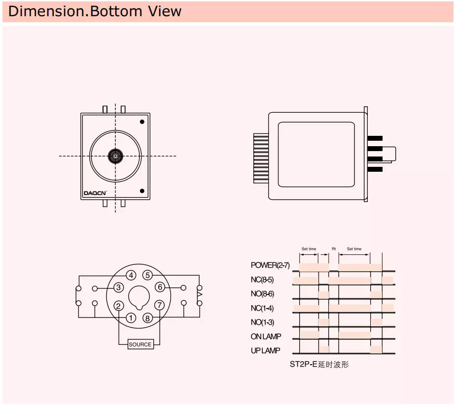 Dimension. Bottom View